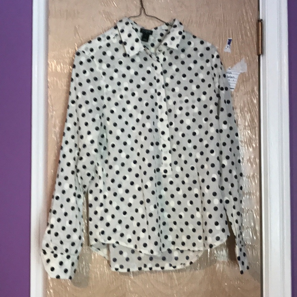 J crew button down with polka dot